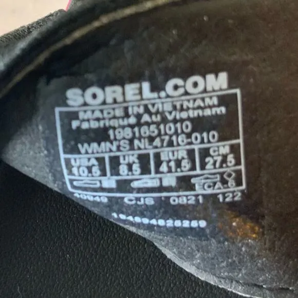 Sorel Roaming Sport Sandal Black Punch Pink Strap Sandals Size 10.5 NEW