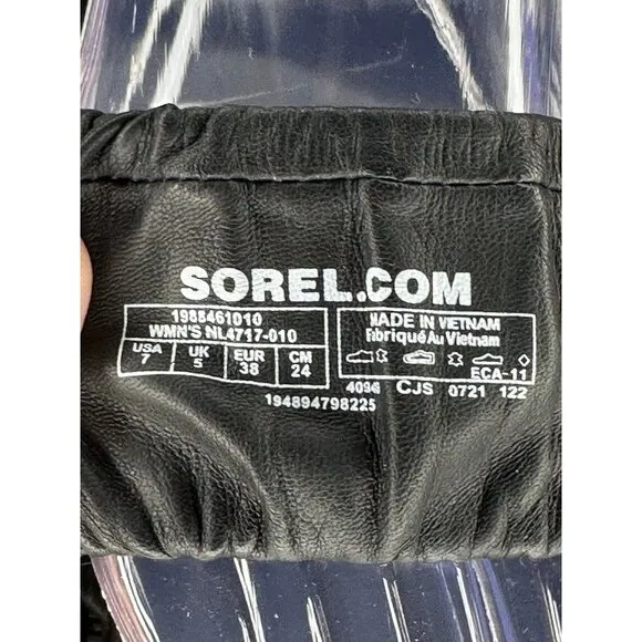 Sorel Roaming Two-Strap Black Slide Sandals Size 7