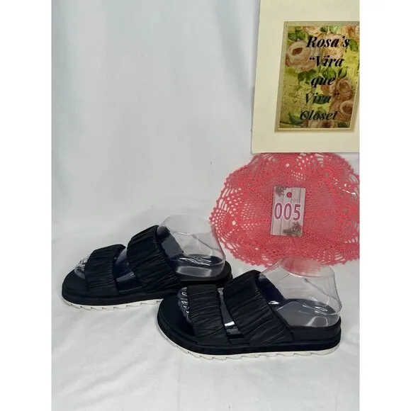 Sorel Roaming Two-Strap Black Slide Sandals Size 7