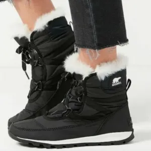 Sorel Whitney II Waterproof Short Lace Faux Fur Boots Girls 6½ (Wo.8)