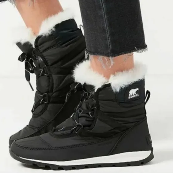 Sorel Whitney II Waterproof Short Lace Faux Fur Boots Girls 6½ (Wo.8)