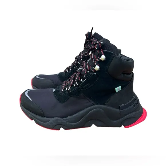 Sorel Women's Boots Kinetic RNEGD Conquest lBlack‎ Red NL4400012 Size 9 High Top