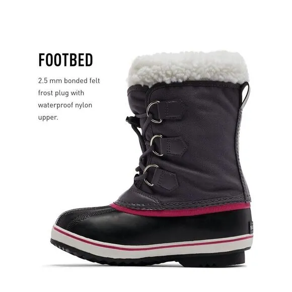 Sorel Youth Yoot PAC Nylon Waterproof Winter‎ Snow Boots Size 8
