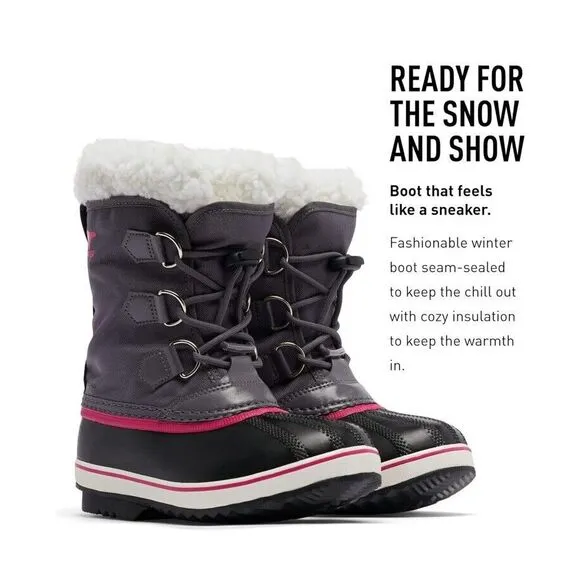 Sorel Youth Yoot PAC Nylon Waterproof Winter‎ Snow Boots Size 8