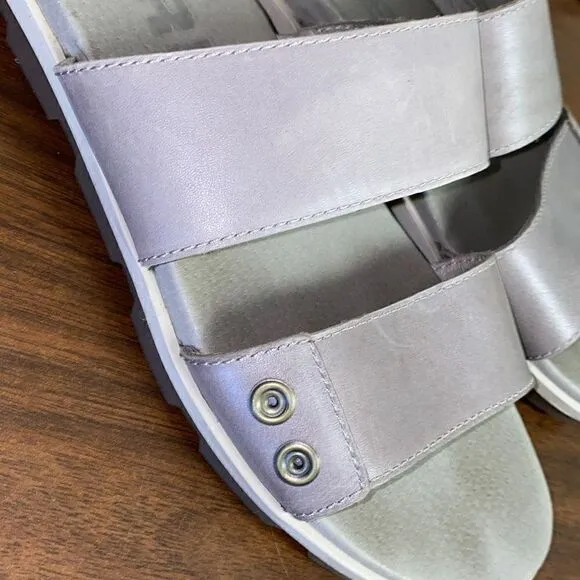 SOREL slide sandals leather double strap size 9
