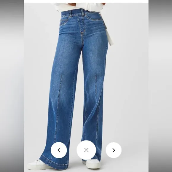 SPANX SEAMED FRONT, WIDE LEG JEANS- VINTAGE INDIGO Medium NWT
