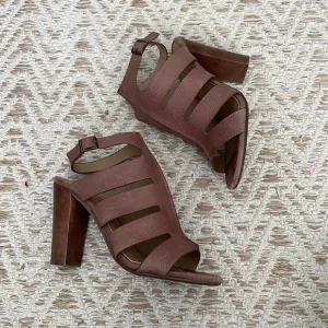Splendid ankle strap, leather sandals, brown 7.5.