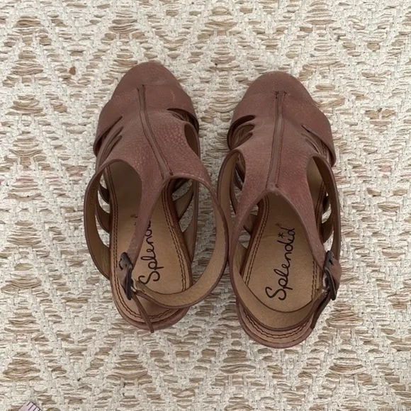 Splendid ankle strap, leather sandals, brown 7.5.