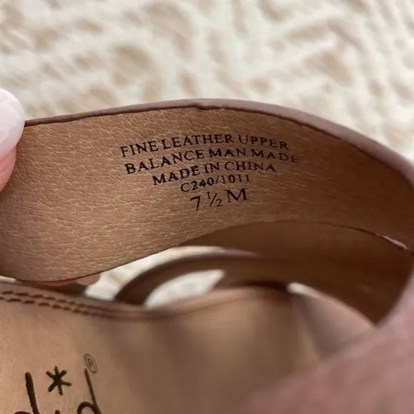 Splendid ankle strap, leather sandals, brown 7.5.