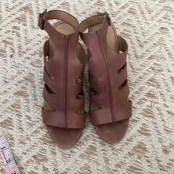 Splendid ankle strap, leather sandals, brown 7.5.