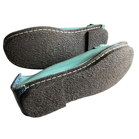Spring Step L'ARTISTE DEZI blue flower flat slipon ballet driving leather loafer