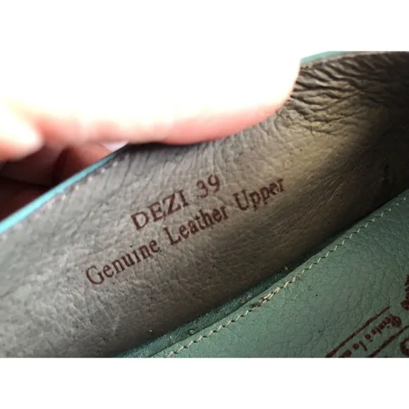 Spring Step L'ARTISTE DEZI blue flower flat slipon ballet driving leather loafer