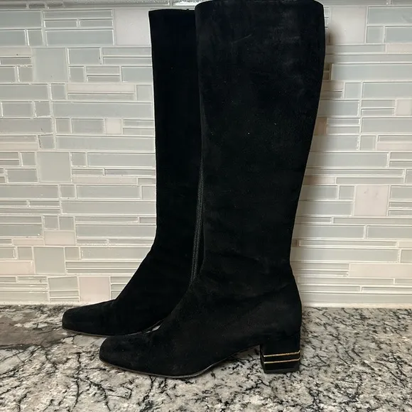 St. John Made in Italy Suede Knee High Boots - 7.5B