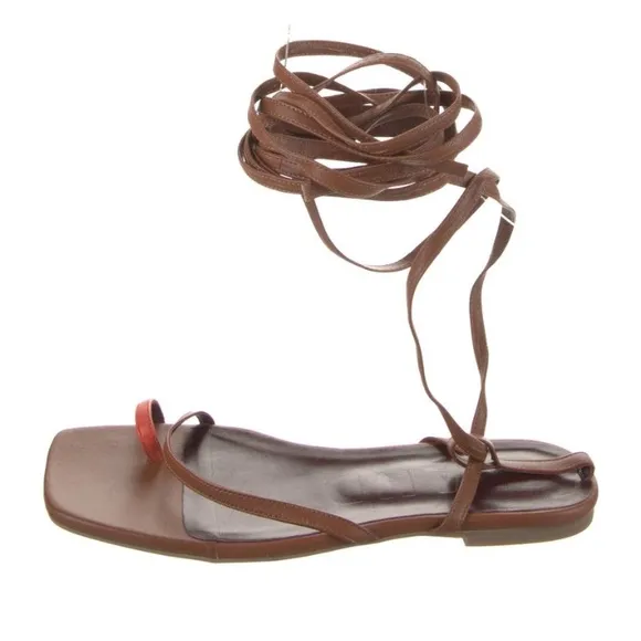 Staud Nicola Gladiator Lace up leather Sandals, 38