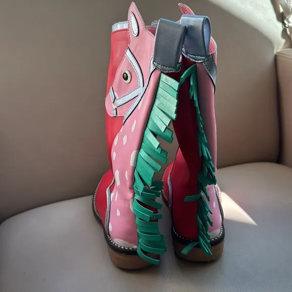 Stella McCartney Kid girl horse patch high boots