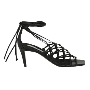Stella McCartney‎ Woven Faux Leather Sandals Black Size 38 US 8