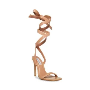 Steve Madden BNWT &quot;Utilize&quot; sz 5.5 tan wrap around stiletto heel sandals