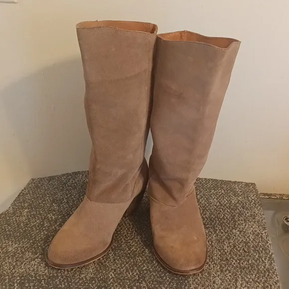 Steve Madden tan suede leather western rider boots size 8