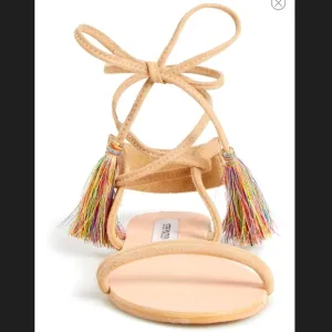 Steve Madden Tasseled Ankle Wrap Sandal shoes Steve Madden sandals rainbo tassel