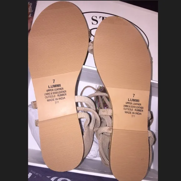 Steve Madden Tasseled Ankle Wrap Sandal shoes Steve Madden sandals rainbo tassel