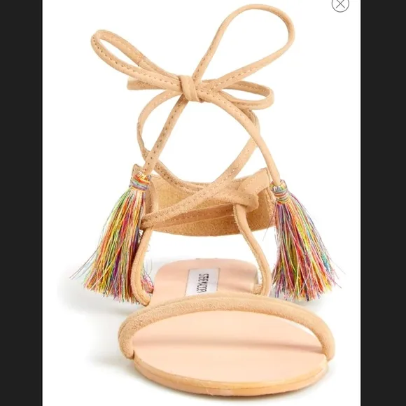 Steve Madden Tasseled Ankle Wrap Sandal shoes Steve Madden sandals rainbo tassel