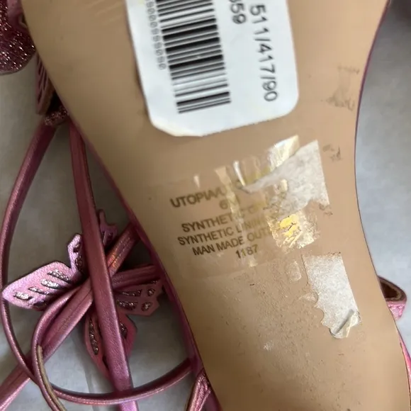 Steve madden Utopia Metallic Butterfly Embellished Ankle Wrap Dress Sandals