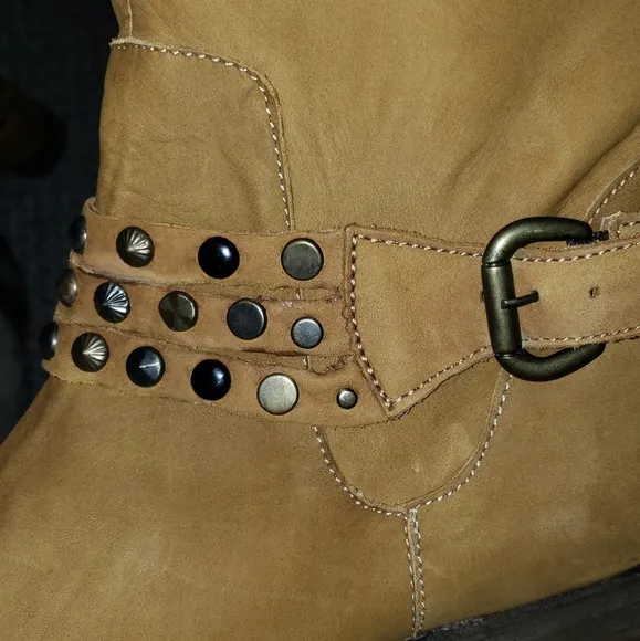 Steven brand thigh high tan real otk leather boots NWT