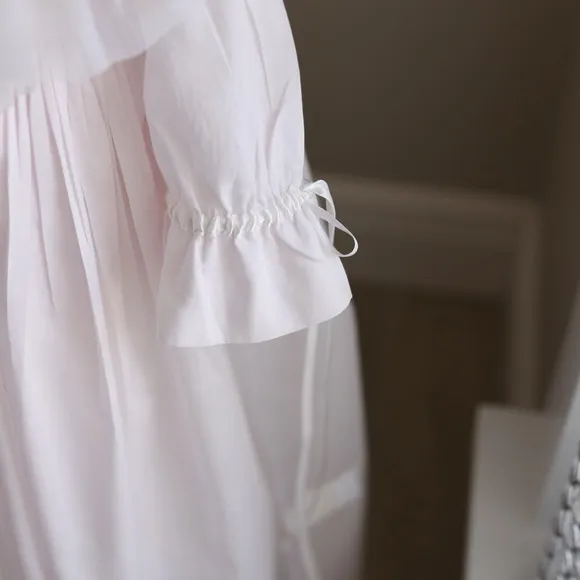 Strasburg RARE Pink Heirloom Float Dress Cotton Lawn Organza Collar New