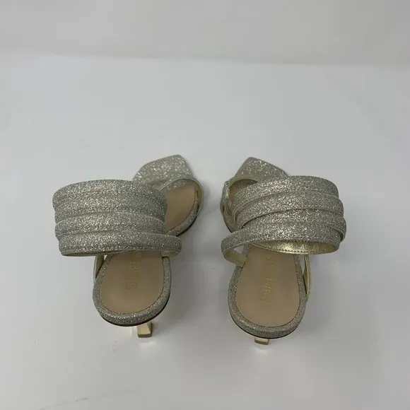 Stuart Weitzman Beatrix 100 Wrap Sandals Women's Size 8B Fig-Fine Glitter S0447‎