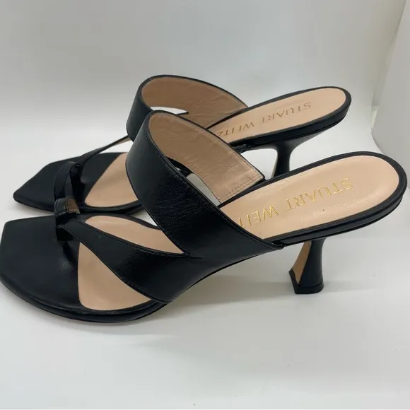 Stuart Weitzman Black Sandals Minimalist Design