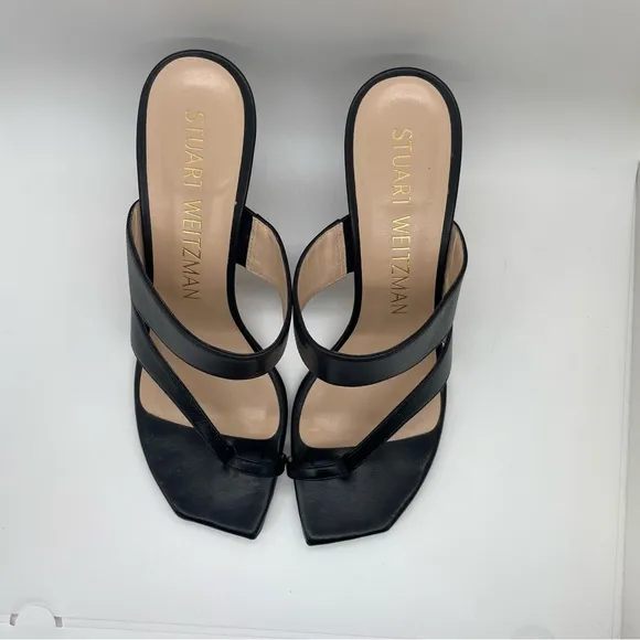 Stuart Weitzman Black Sandals Minimalist Design
