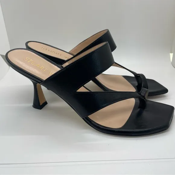 Stuart Weitzman Black Sandals Minimalist Design