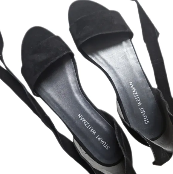 STUART WEITZMAN | Corbata Black Suede Gladiator Sandals in Size US 10