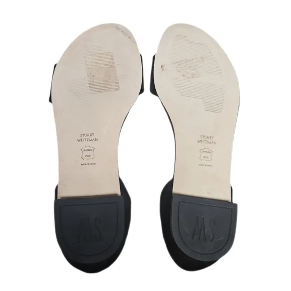 STUART WEITZMAN | Corbata Black Suede Gladiator Sandals in Size US 10