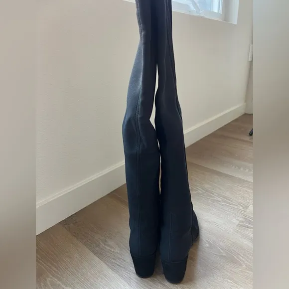 Stuart Weitzman High Heel Black Suede over the knee boots sz 8