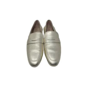 Stuart Weitzman Jet Loafer Gold Leather Flats