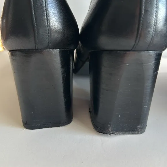 Stuart Weitzman leather knee high pull on heeled boots black size 9.5