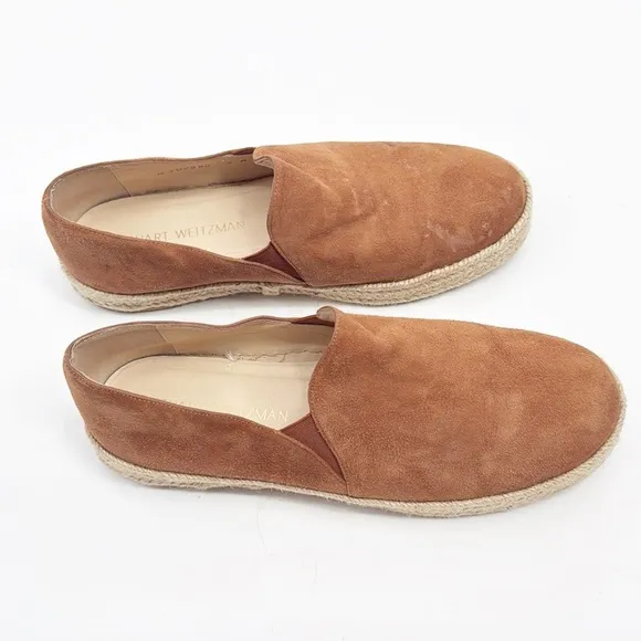 Stuart Weitzman Nugal Espadrille Slip On Flats Brown size 9