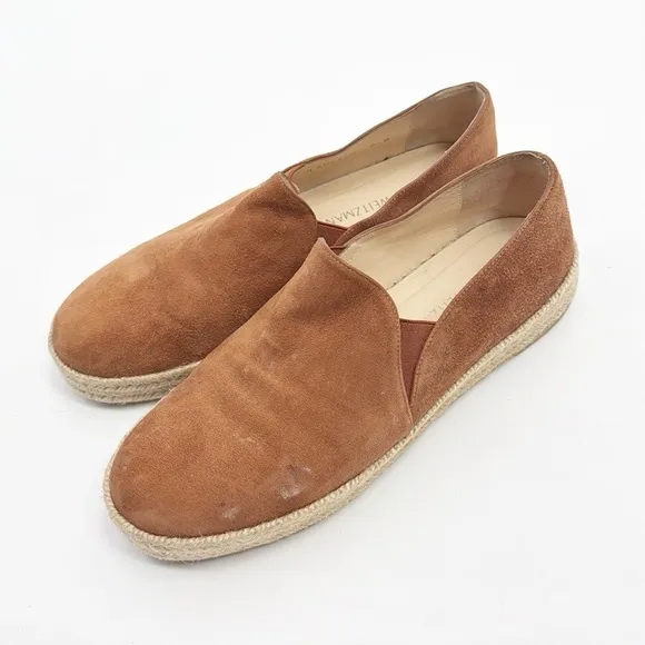 Stuart Weitzman Nugal Espadrille Slip On Flats Brown size 9