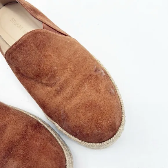 Stuart Weitzman Nugal Espadrille Slip On Flats Brown size 9