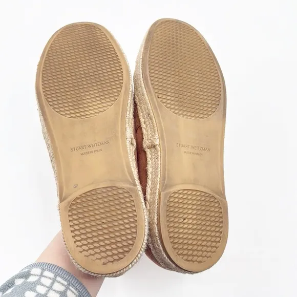 Stuart Weitzman Nugal Espadrille Slip On Flats Brown size 9
