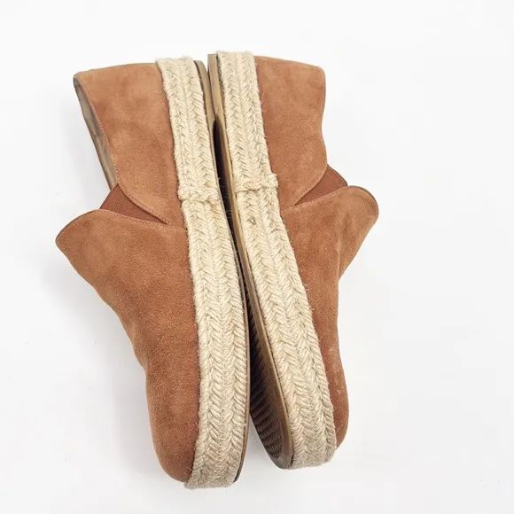 Stuart Weitzman Nugal Espadrille Slip On Flats Brown size 9