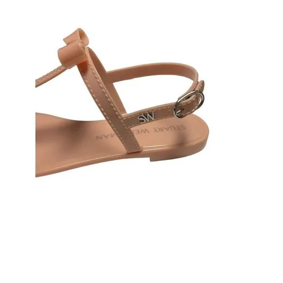 STUART WEITZMAN NWT Mellie Bow Jelly Flat Sandals