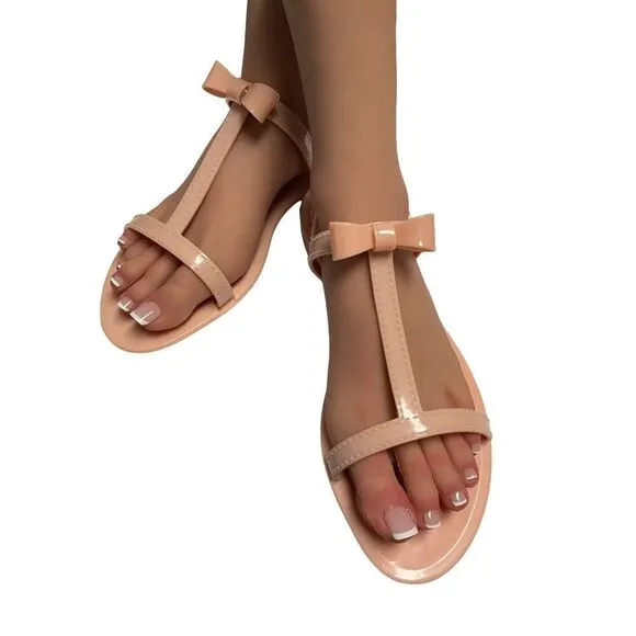 STUART WEITZMAN NWT Mellie Bow Jelly Flat Sandals