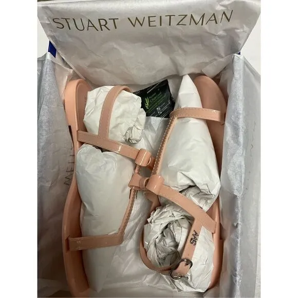 STUART WEITZMAN NWT Mellie Bow Jelly Flat Sandals