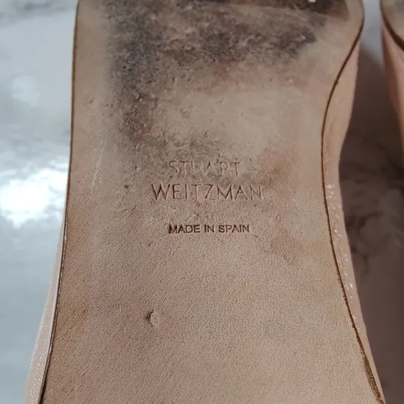 Stuart Weitzman Raven Pink Leather Ballet Flats Size 7.5