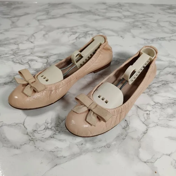 Stuart Weitzman Raven Pink Leather Ballet Flats Size 7.5