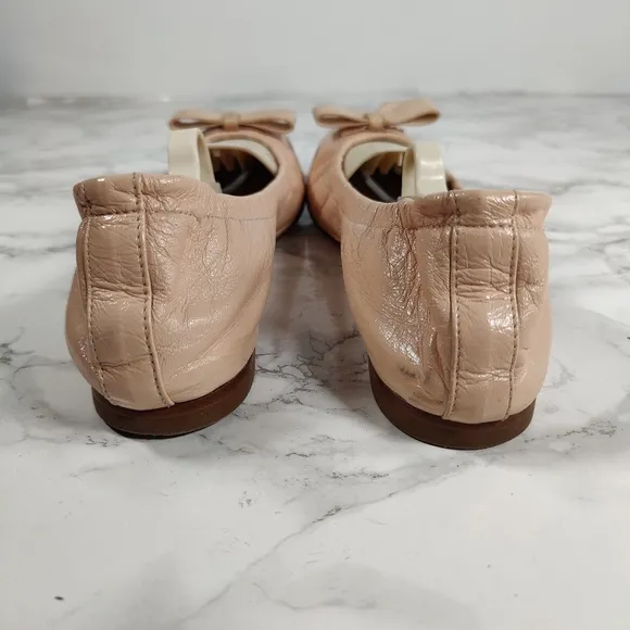 Stuart Weitzman Raven Pink Leather Ballet Flats Size 7.5