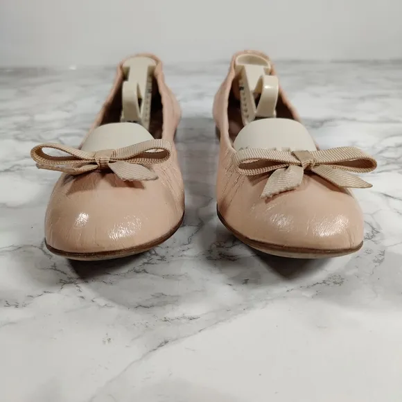 Stuart Weitzman Raven Pink Leather Ballet Flats Size 7.5