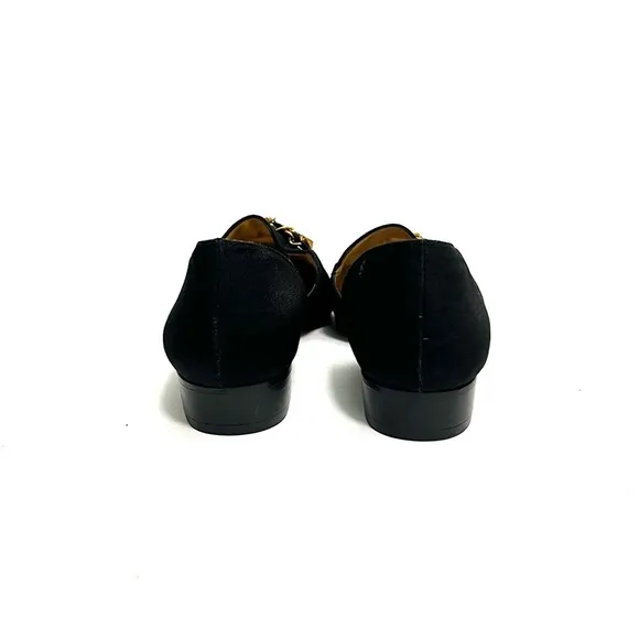 STUART WEITZMAN | Vintage 1980s black nylon charm bracelet d’Orsay loafers